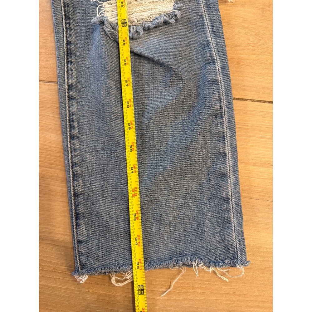 Joe's Jeans The Niki Mid Rise Boyfriend Distressed Raw Hem Jeans Blue Size 27 - Picture 4 of 7